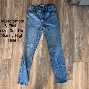 Abercrombie & Fitch Women's Blue Skinny High Rise Jeans
